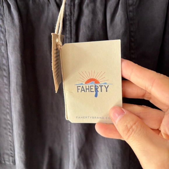 Faherty Arlie jogger NWT Linen Blend Sz L Washed Black - Picture 7 of 8